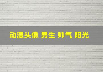 动漫头像 男生 帅气 阳光